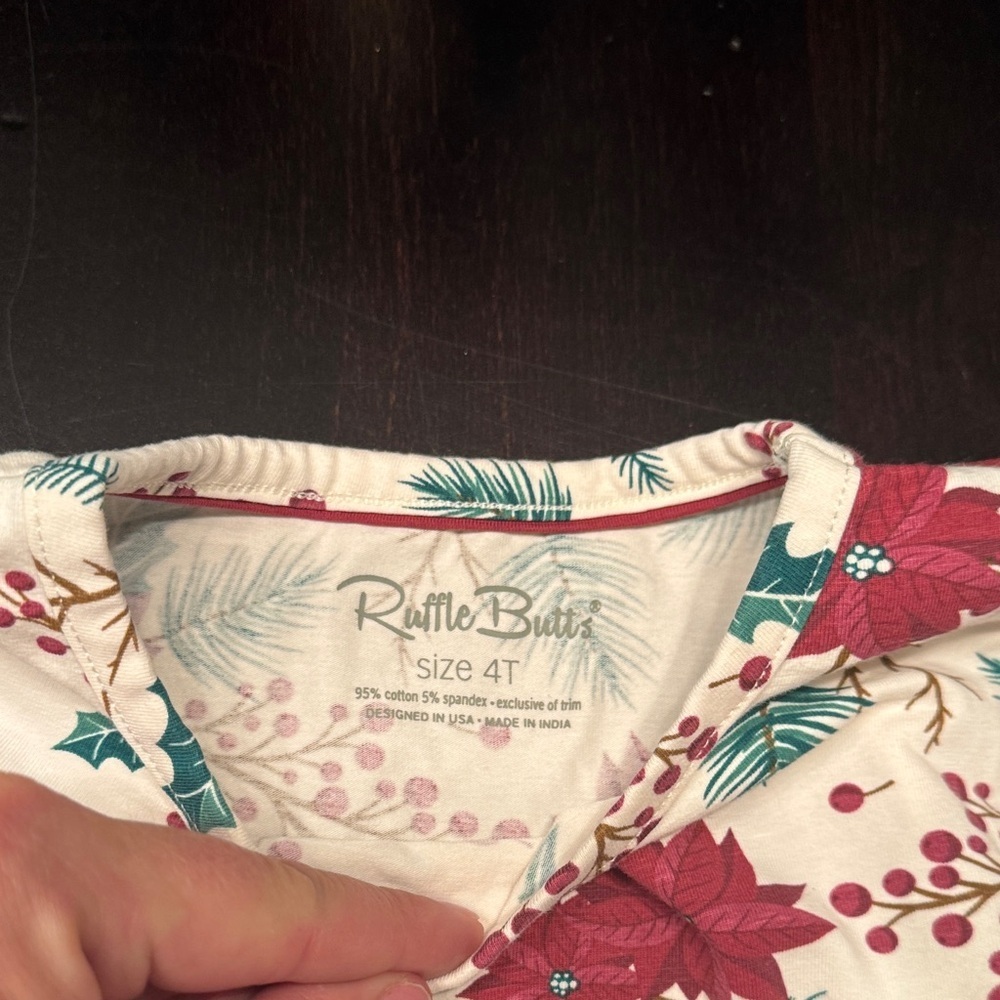 Ruffle Butts Festive Floral Long Sleeve Top - Picture 2 of 3